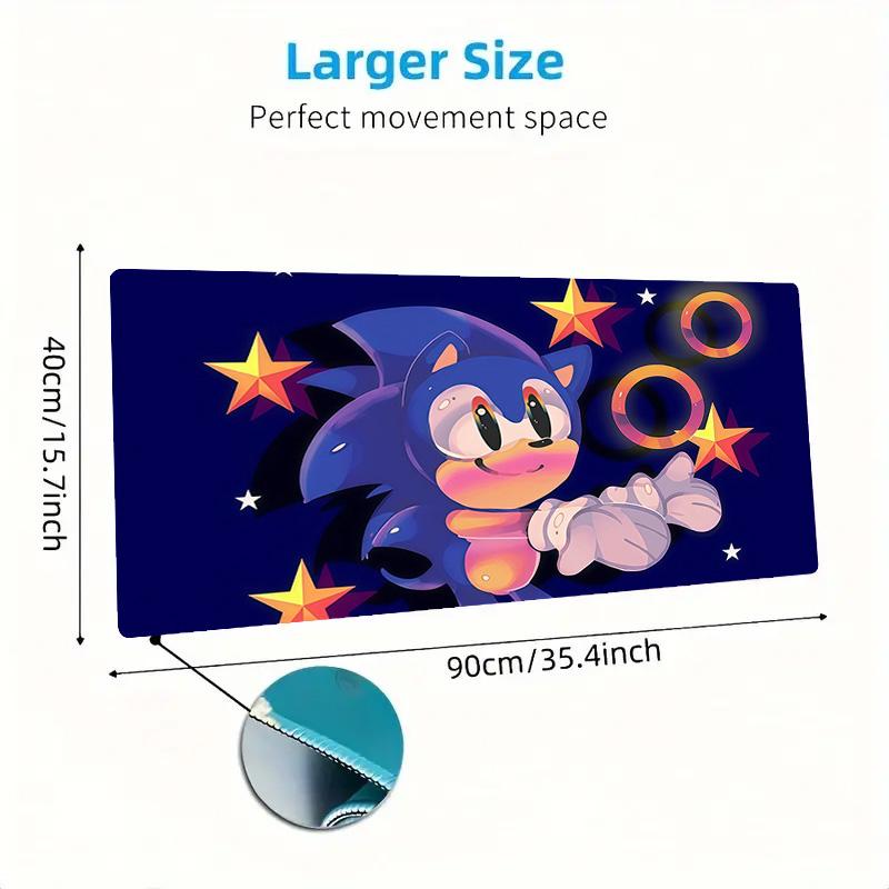 Sonic the Hedgehog Print Cushion Non-slip Laptop Tablet Big Mousepad XXL Mat Mini PC Playmat With Lock edge