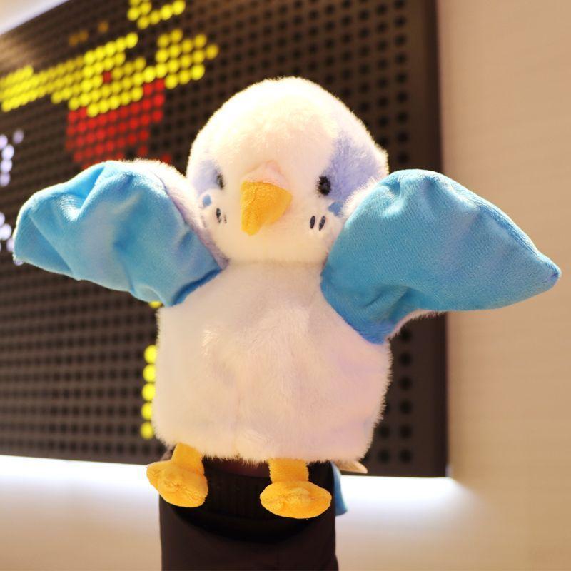 Cute Bird Parrot Hand Puppet Soft Stuffed Fluffy Doll Cosplay Plush Funny Educational Baby Toy Game Kawaii Cockatiel Budgerigar