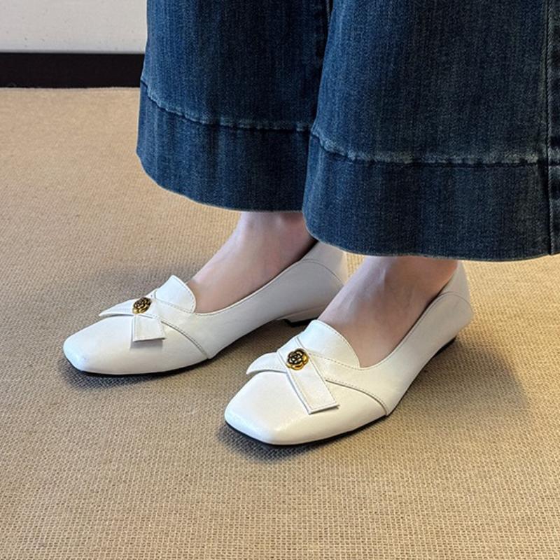 French Sandals 2025 Spring New White Square Head Buckle Strap Waterproof High Heels Shallow Mouth Flat Shoes Trend 35--40 Size