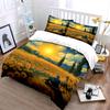 Sunflower Field Artistic Trio Set Kid'S And Adults' Bedroom Decor, Exquisite Three-Piece Bedding Set Gift
