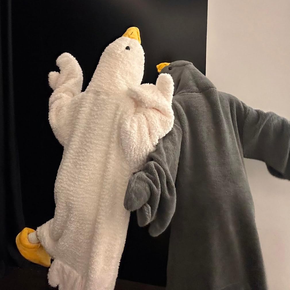 Goose Kigurumi Pajamas for Women and Plus Fluffy Hooded with Cute Animal Fluffy Warm Warm for Cold Weather [MTKCNTL] Men, Size, Shoes, Couples'