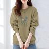 Autumn and Winter Women's Crew Neck Long Sleeves Printing Loose Pullovers Korean Hoodies Fashion Classic Casual All Match Tops