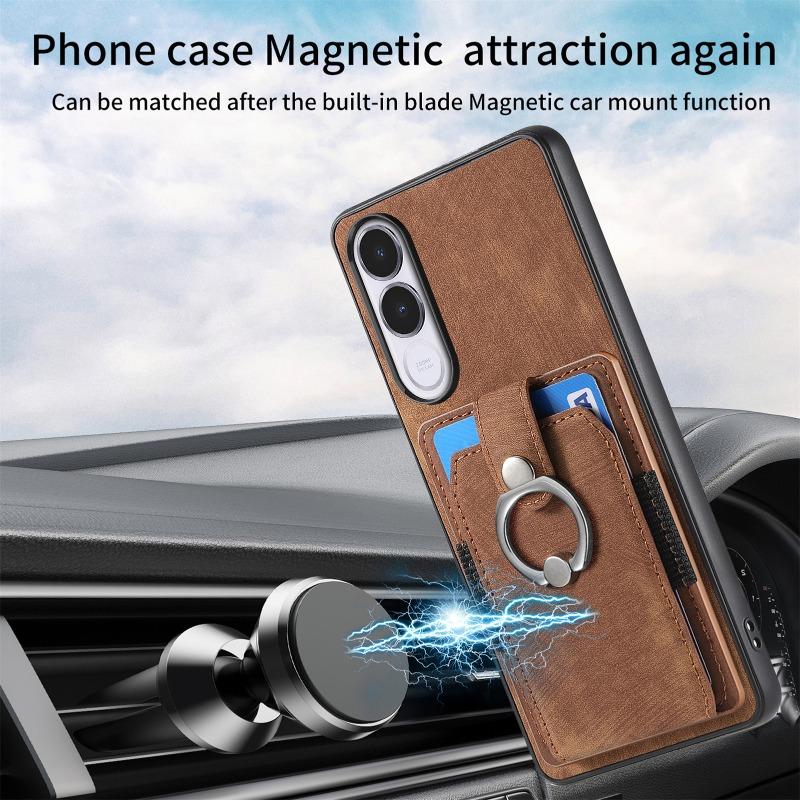 For VIVO V70 FE PU Leather Magnetic Wallet Card Slot Ring Holder Shockproof Case For VIVO V70FE Stand Cover Phone Bumper Shell