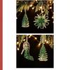 Green Glitter Christmas Hanging Ornament Sparkling Reindeer/High Heel/Tree /Snowflake Designs Pendants With Ribbon Decor