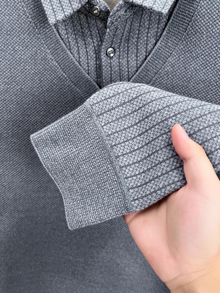 Woodpecker Men's Winter Fleece-Lined Turtleneck Sweater - Thick, Warm Knit for Middle-Aged Dads