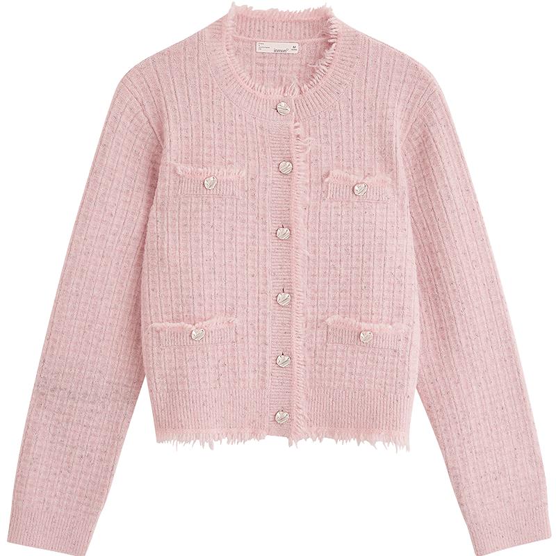 

Inman Women s Tweed-Style Shimmer Fringed Knit Cardigan S