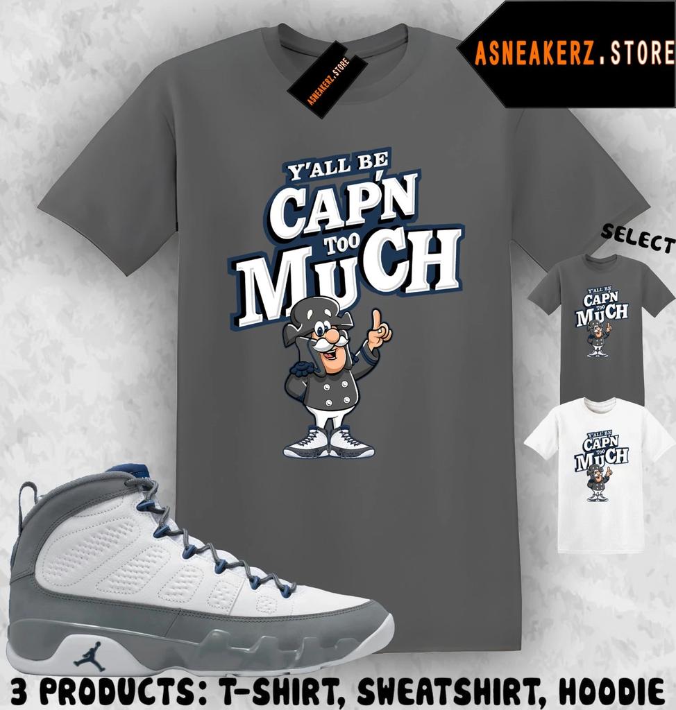 Shirt To Match AJ 9 Flint Grey 2026 Sneaker Matching Sneakerhead Captain T-Shirt
