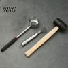 Durable Stainless Steel Fruit Puncher Coconut Manual Opener/Rubber Hammer/Coconut Meat Grater, Thickened Hole Green Water Opener Puncher, Anti-slip