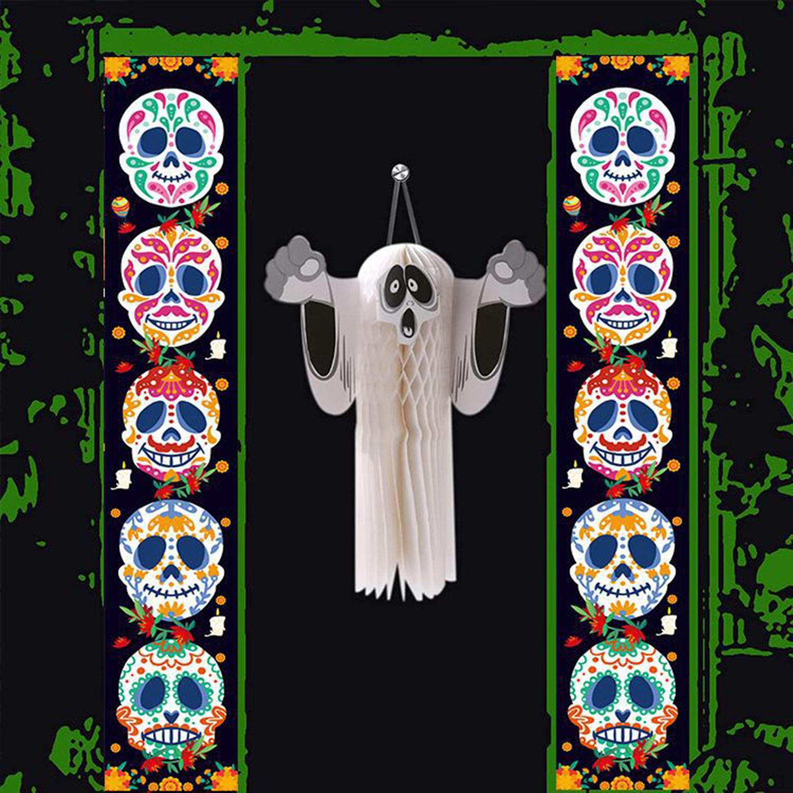

Halloween Banners Sign, Hanging Holiday Scary Photo Props, Bunting for Yard Front Door Porch