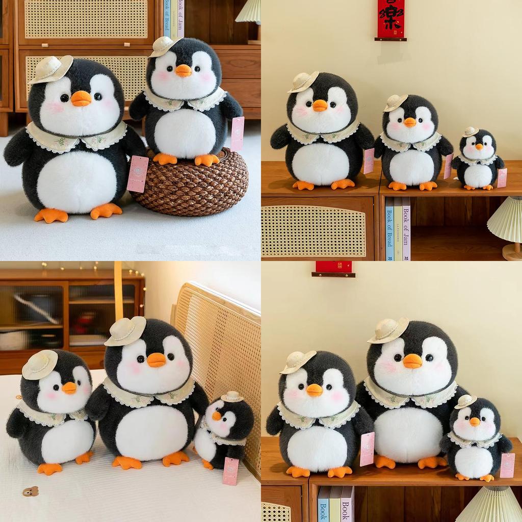 Adorable Gray Plush Penguin Doll Soft Toy Ideal For Kids Sleep And Comforting Gift