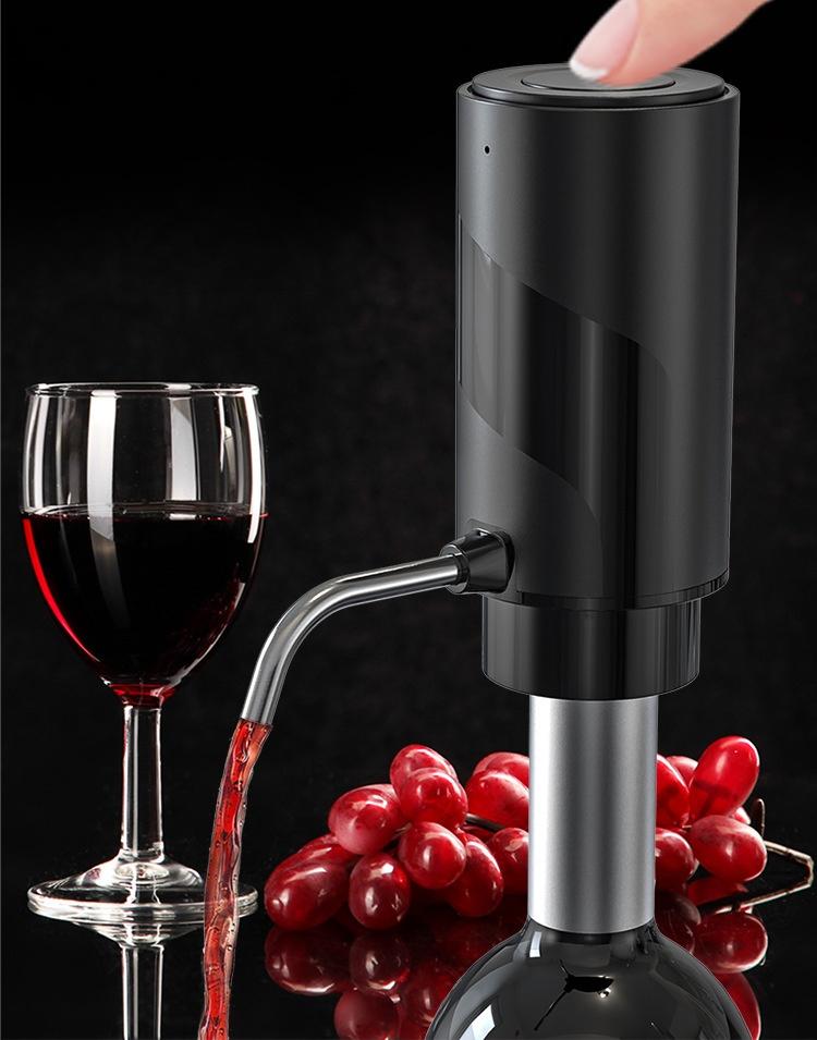 Electric Wine Aerator Dispenser with USB Cable Silicone Tubing for Quick Decanting Portable Lightweight Design Easy To Clean