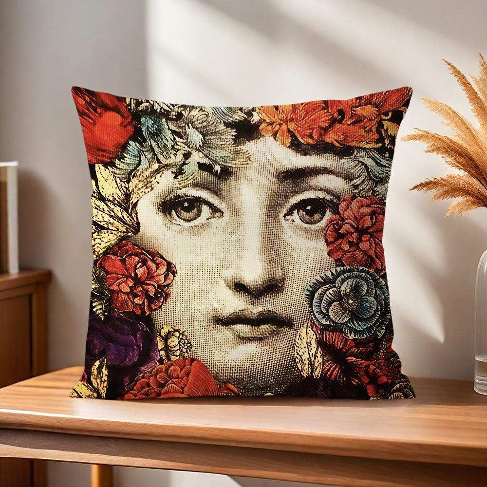 Soft Pillow Girl Case for Sofa Living Room Art Face Home Office Decor Protective Covers P-Piero F-Fornasettis Modern