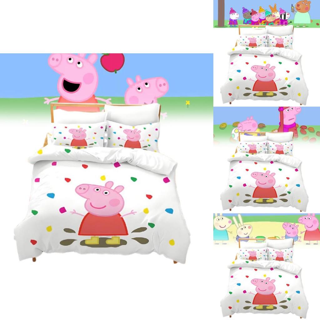 Kreslené povlečení Peppa Pig s digitálním potiskem a povlakem na přikrývku z prachového peří pro výzdobu ložnice