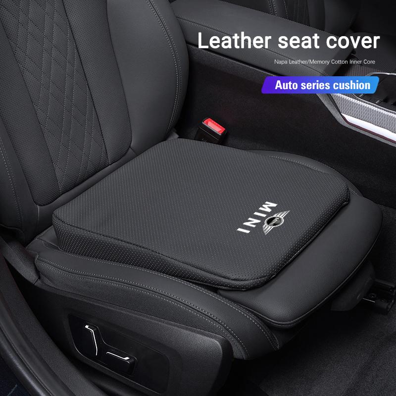 AAFF1 Car Seat Protection Cushion Breathable Nappa Leather Pad For MINI Cooper R56 F56 R50 JCW Cabrio Aceman Countryman Clubman Coupe