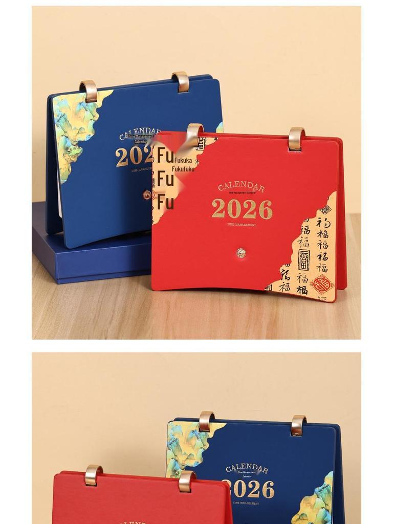 2026 Jahr des Pferdes Benutzerdefinierter Tischkalender Geschenkset - Perfekt für Firmenmeetings, Veranstaltungen und Logodruck.