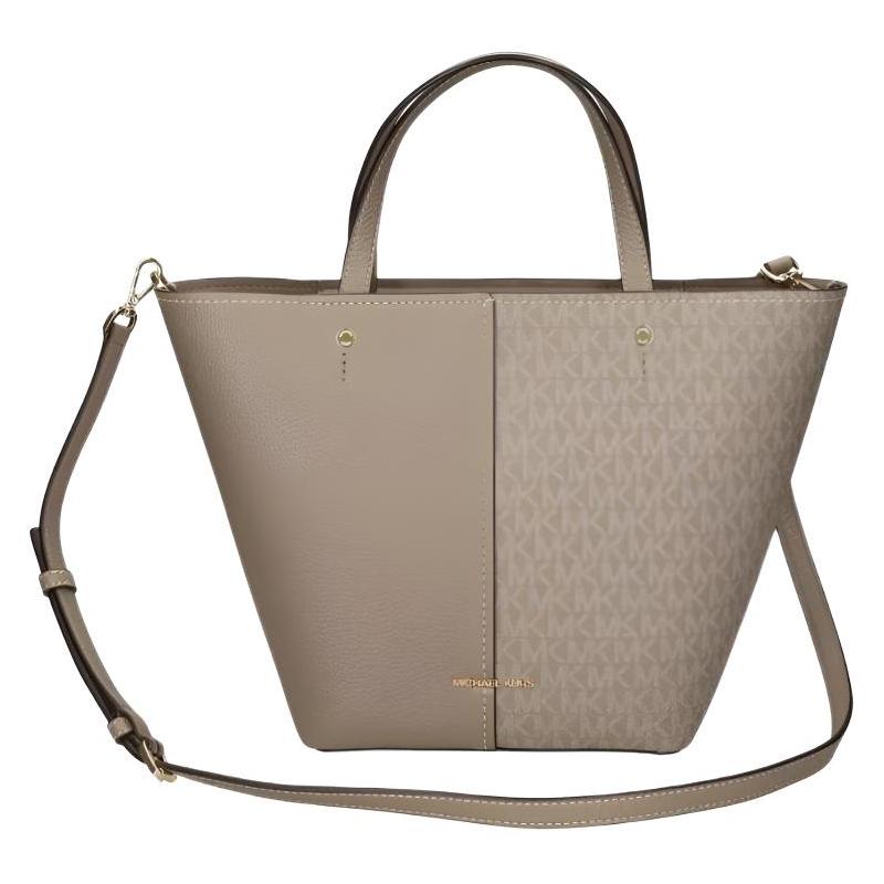 MICHAEL KORS Flora Monogram Coated Canvas Crossbody Tote Medium Women's Beige