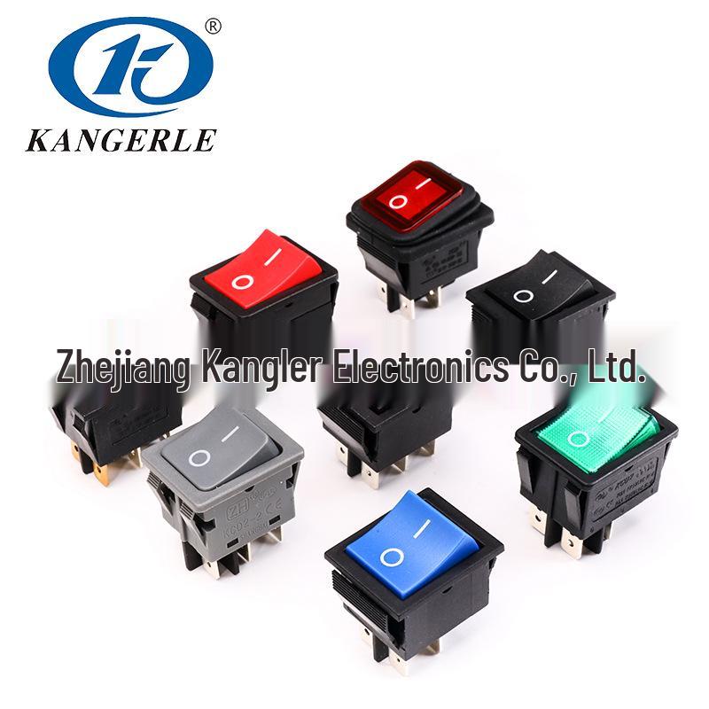 KCD1 Red 3-Position Square Rocker Switch