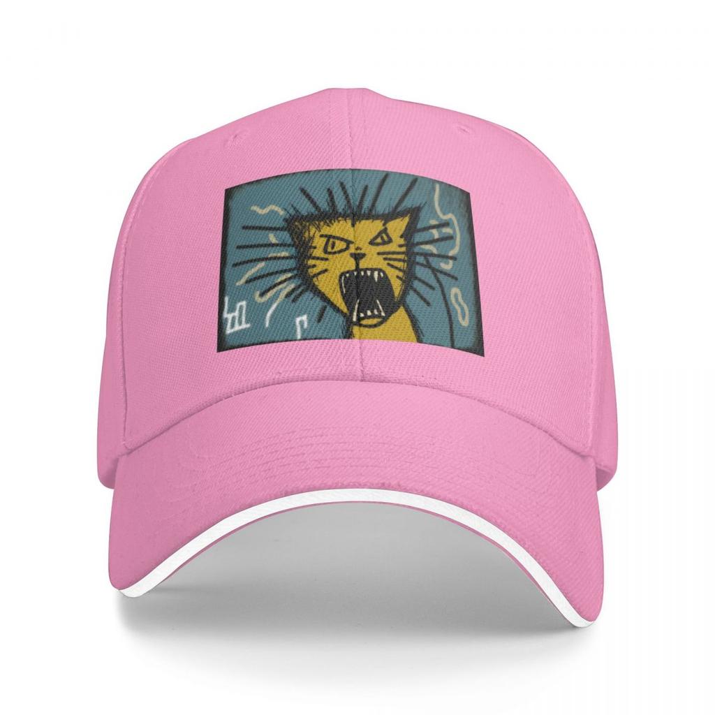 Wack crazy cat hissing yellow blue Baseball Cap dad hat Kids Hat Mens Caps Womens