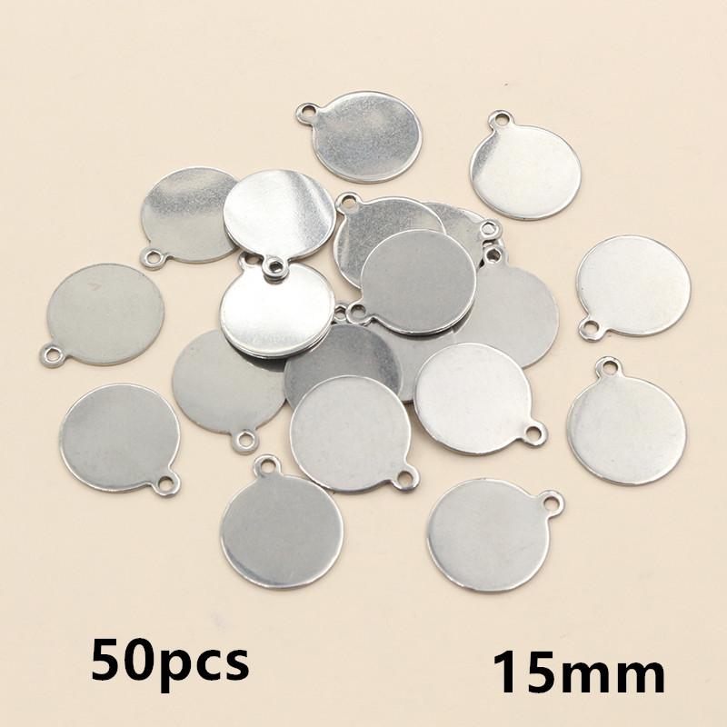 20-200pcs 6-25mm Stainless Steel Round Coin Charms Pendant DIY Jewelry Making Accessories Fingings for Necklace Bracelet