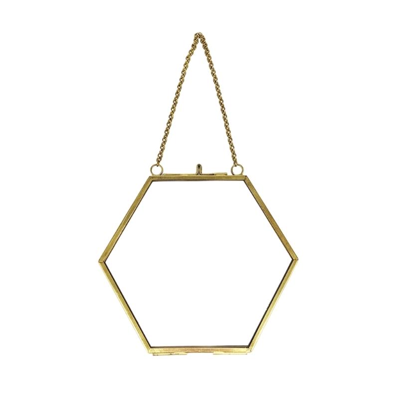 

Double Glass Pressed Flower Frames Floating Hanging Photo Frames Hanging Double Glass Frame with Chain Wall Decors