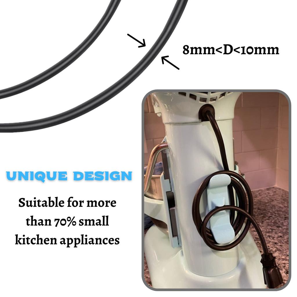 4 Pack Cord Organizer for Appliances, Cord Wrapper for Cables, Adhesive Cord Holders Kitchen Aid, Cord Keepers for Small Appliances, Coffee Maker