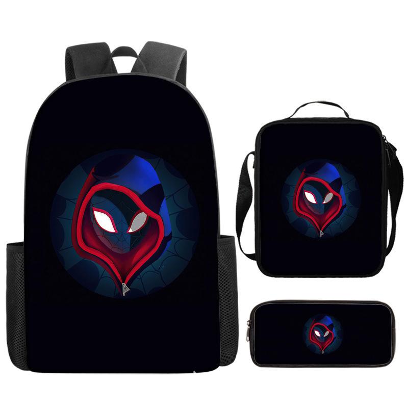 Spider Man School Bag Anime Children S Backpack Spider-Man Hero No Return Cartoon Digital Printing Cartoon Backpack Three piece set
