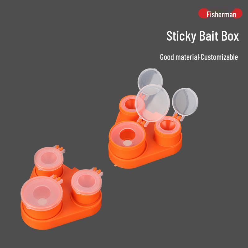 

Portable Magnetic Sticky Bait Box with Ground Plug and Rice Flour Tray for Outdoor Fishing Single Bait Box