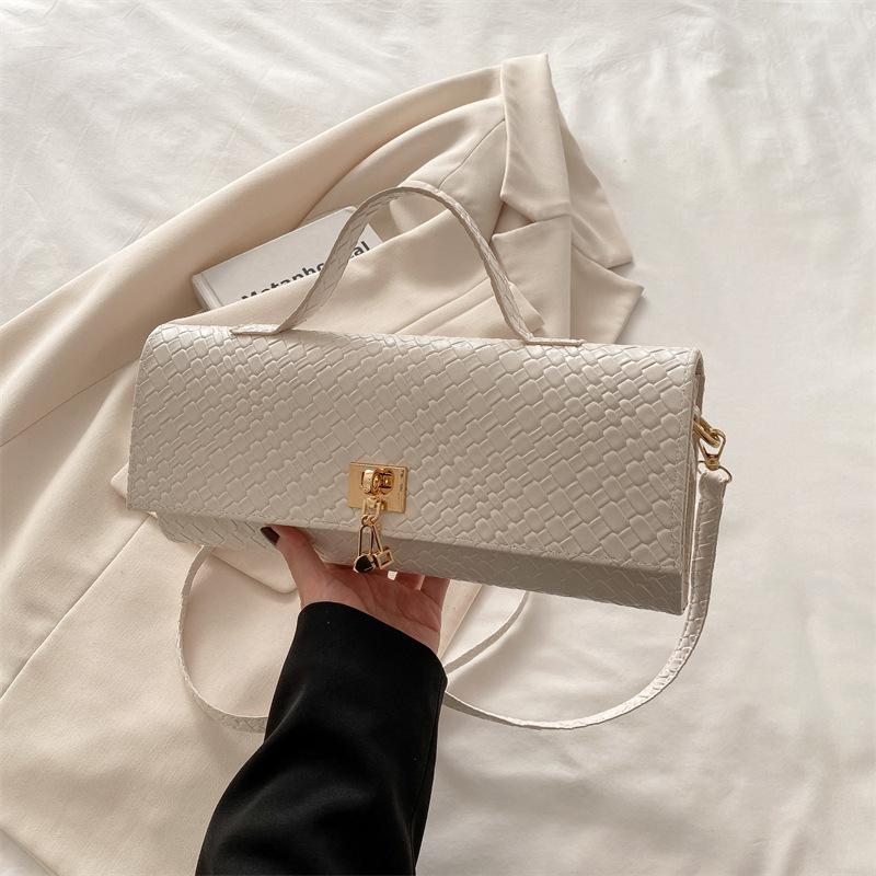 Textured Woven Faux Leather Shoulder Bag for Women Large Capacity Casual Crossbody Purse Trendy Daily Handbag CLE