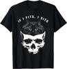 If I Fits I Sits Black Cat Skull Gothic Dark Humor T-Shirt