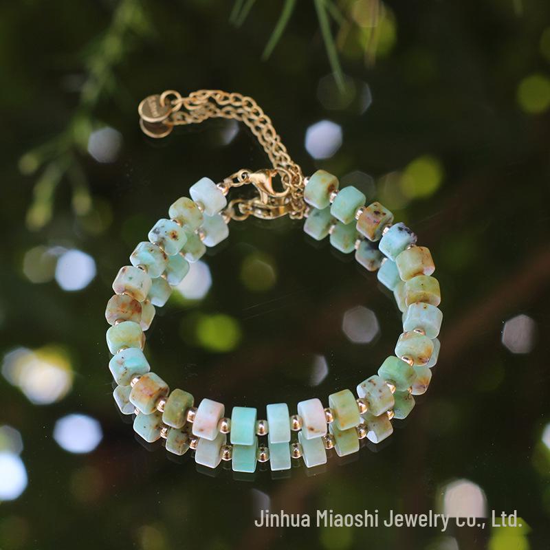 Bransoletka z kryształu ametystu - Damska, regulowana, ze stali nierdzewnej, z zapięciem typu homar