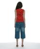PARTIMENTO WOMEN Studded Hoodie Knit Top_Chili Red