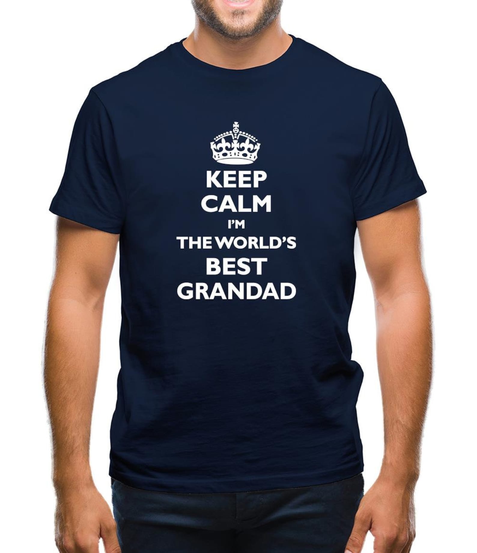 Keep Calm I m The Worlds Best Grandad Mens T-Shirt 3XL
