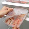 1 Pcs 4 Grids Storage Box Compartment Freezer Organizers Sub-Packed Meat Onion Ginger Vegetable Preservation Boxs