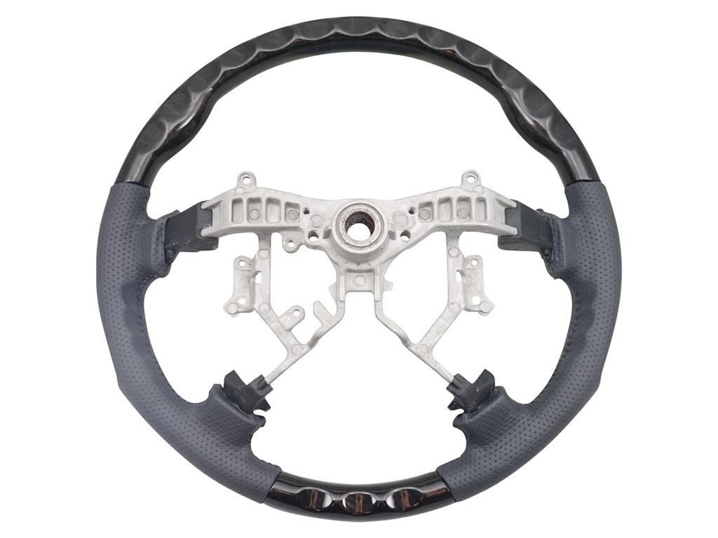 Gun Grip Steering Shift Knob Set Prime Mahogany Black Wood for Toyota Hiace 200 Series and 3rd Manufactured from November 2004 to November 2013