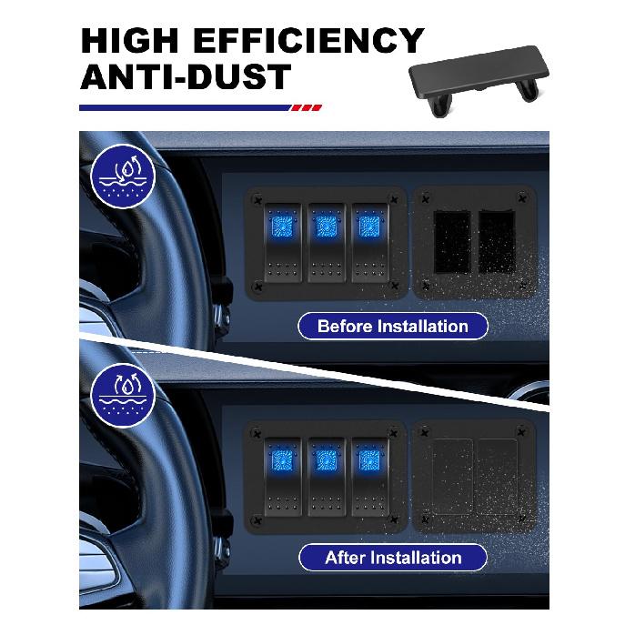 AutoEC Rocker Switch Cover, Rocker Panel Covers, Automotive Toggle Switches Hole Covers for Empty Slot, Hole Rocker Panel Cover Bracket Filler Plug