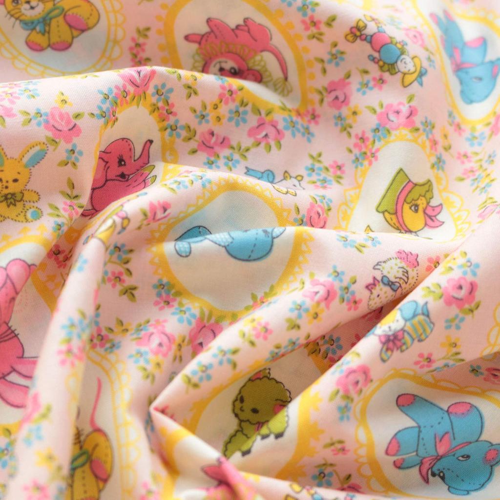 Nippon Chuko Retro Fancy Animal Print 110cm Wide X 5m Cut Fabric, Pink, Approx. (ANIMAL-PI-5M)