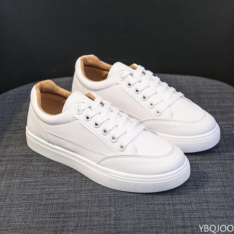 Mode Sommer Neu Lederschuhe Lässig atmungsaktiv Damenschuhe Leicht Komfort Sneaker Damen einfarbig vielseitiger weißer Schuh Homme