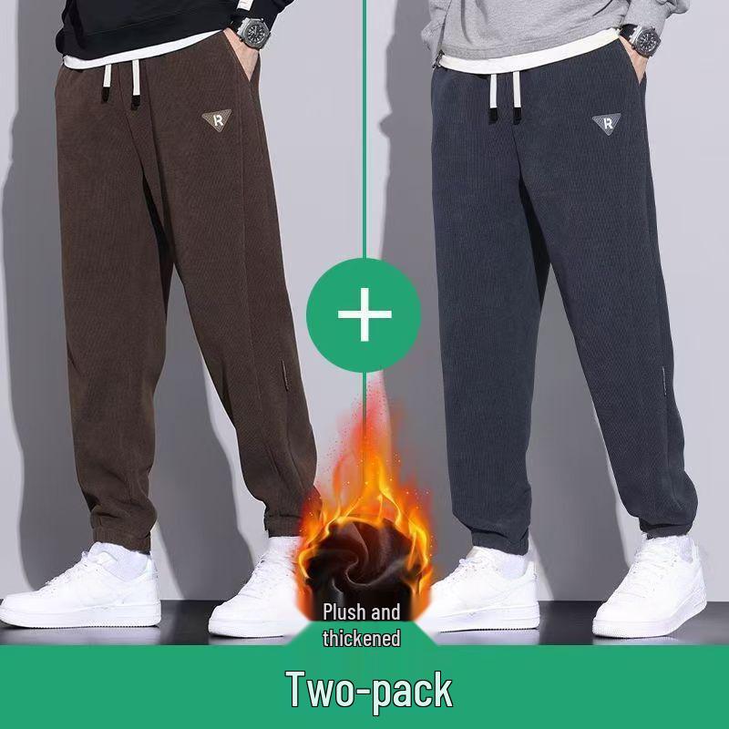Men's Trendy Fleece-Lined Corduroy Sweatpants: Winter Warmth & Versatile Style
