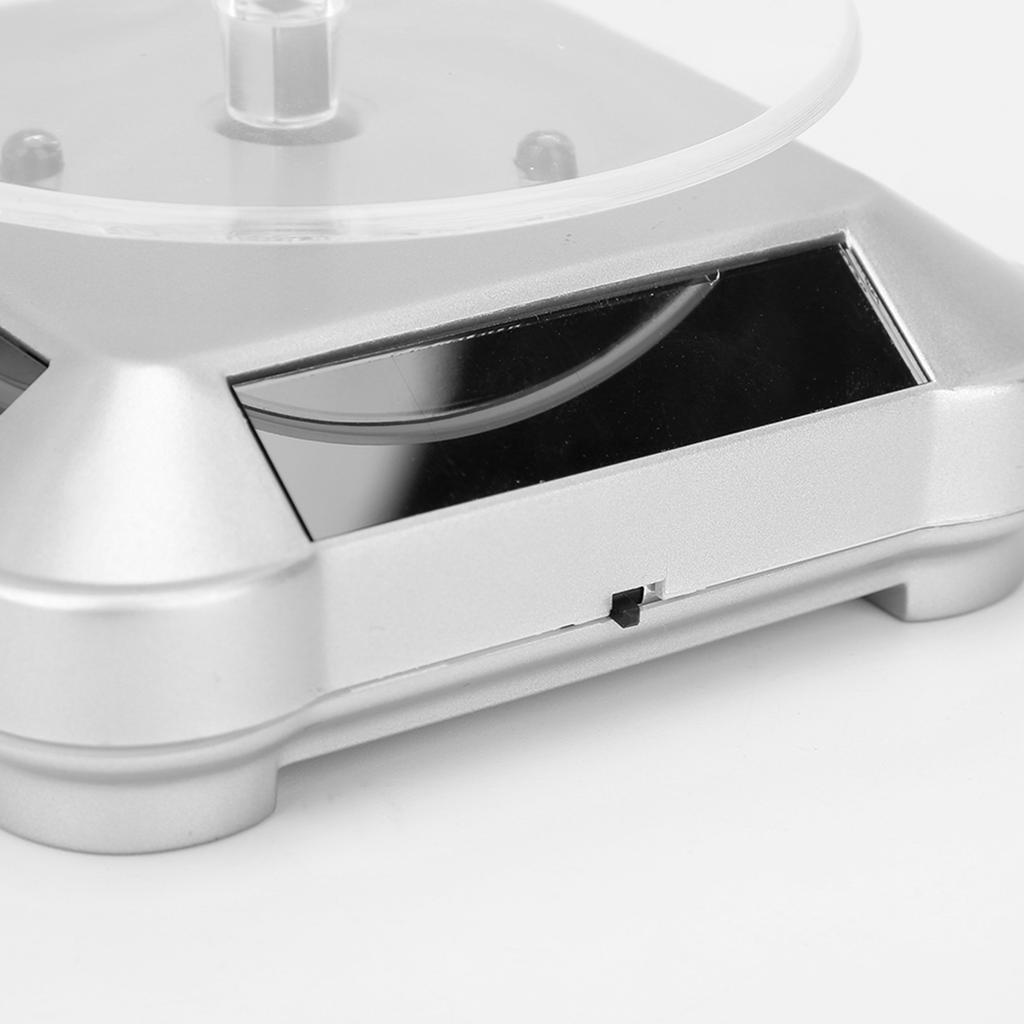 Solar Powered LED Electric Rotating Turntable Display Stand for Jewelry Phone