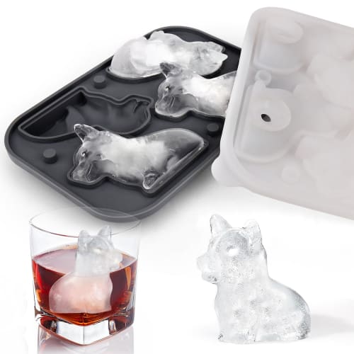 AIERSA Corgi Ice Cube Shaped Silicone Ice Tray, Regular, Black, AIERSA-270
