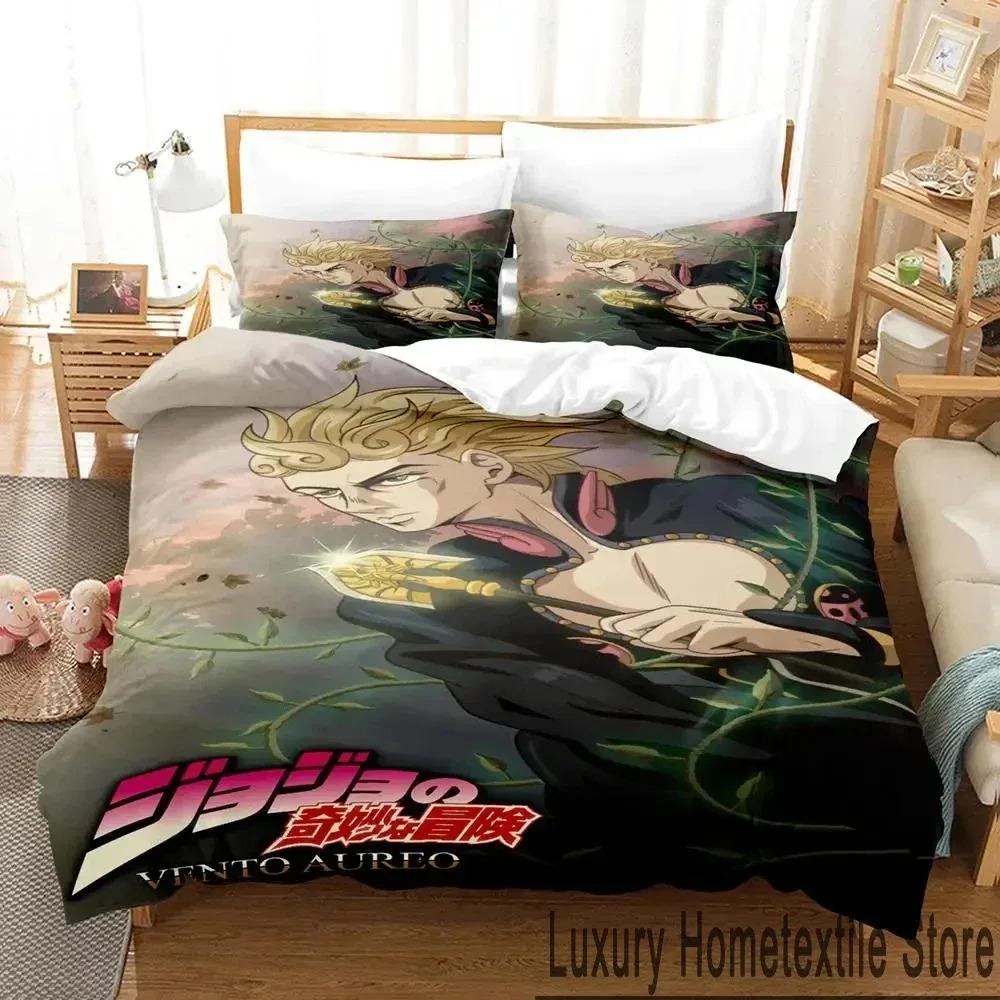 Anime JoJos Bizarre Adventure Bedding Set Duvet Cover Pillowcase King Queen Size Boys Adult Comforter