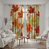 2 bucăți de frunze de arțar roșu de toamnă HD, perdea decorativă, perdea galbenă cu imprimeu digital, decorațiune stil decorațiune casă l