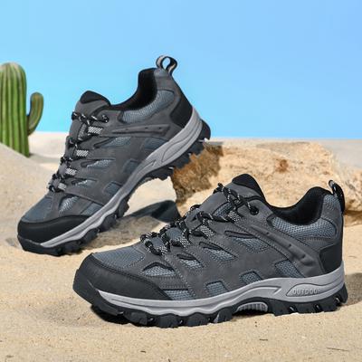 39-47 Grande Antiderrapante e resistente ao desgaste Sapatos de cano baixo para atividades ao ar livre Sapatos de montanhismo de malha Sapatos de caminhada Sapatos masculinos