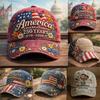 Men's And Women's American Anniversary Commemorative Digital Print Baseball Cap For Adults With Retro Elements