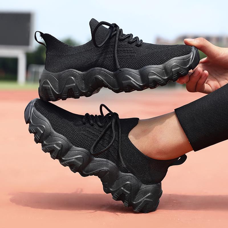 Modne Damskie Sneakersy Siateczkowe Oddychające Platforma Wszechstronne Do Biegania Lekkie Sznurowane Treningowe Letnie Casualowe Wulkanizowane Buty