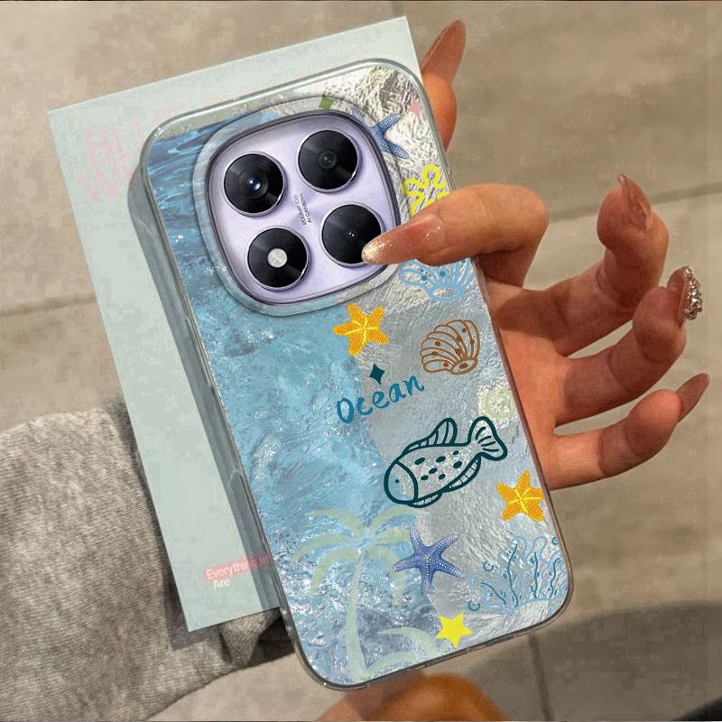 Seashell Starfish Case For Samsung A56 A16 A17 S24 S25 FE Xiaomi Redmi Note 14 13 Pro 14C A5 Huawei Honor 400 200 Lite Pro iPhone 16 Shockproof Cover