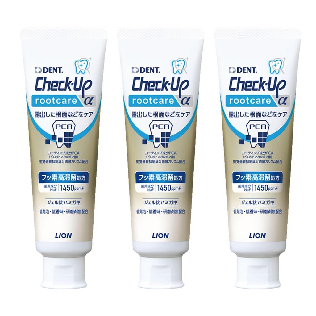 Lion Gel Mild Mint Check-Up Root Care 90g (Check-Up Rootcare) Fluoride 1450ppm (3 Pieces) 270g