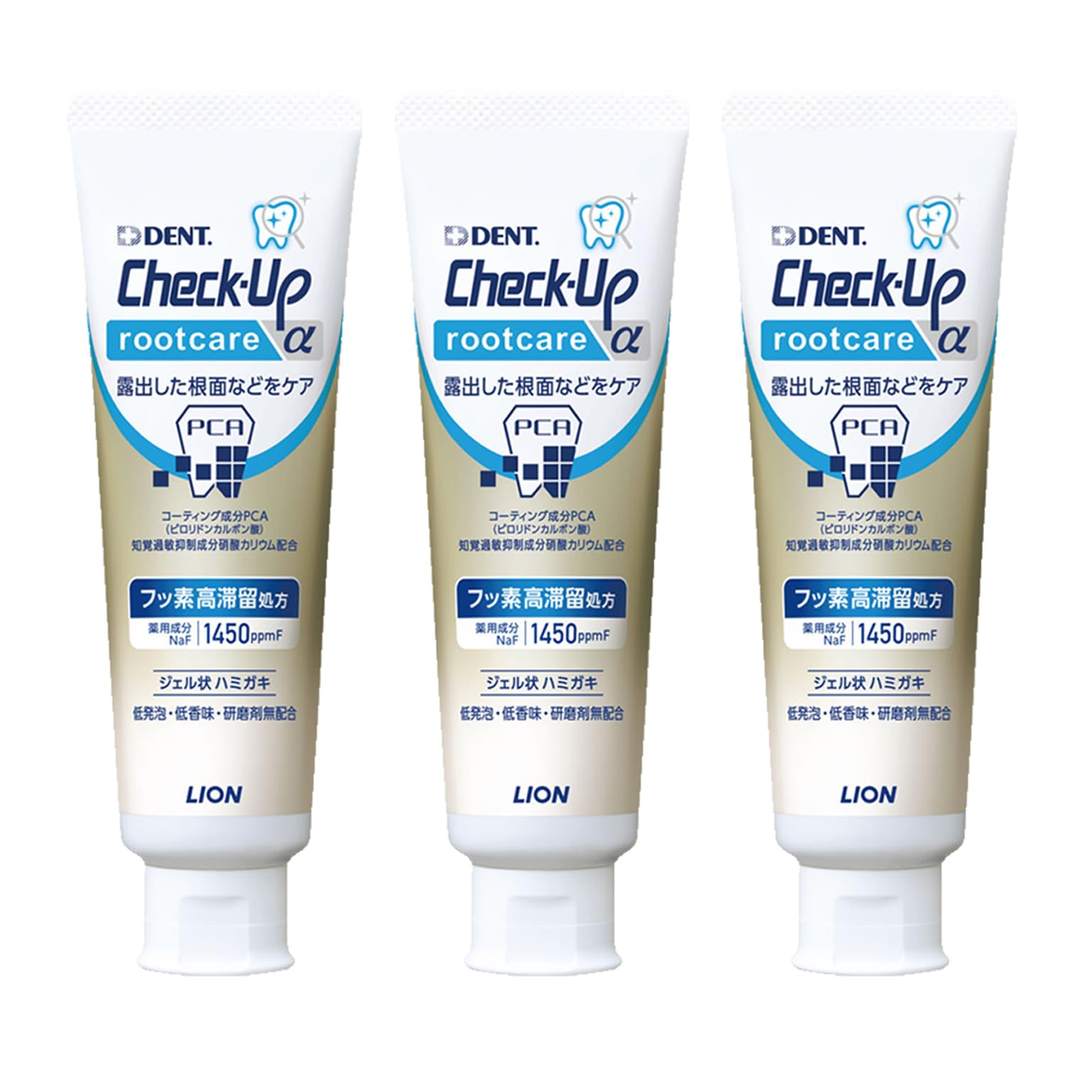 Lion Gel Mild Mint Check-Up Root Care 90g (Check-Up rootcare) Fluoride 1450ppm (3 pieces) 270g