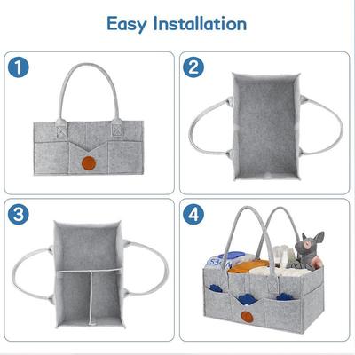Bolsa de fraldas de feltro de grande capacidade para viagens internacionais: Bolsa de Maternidade e Organizador de Miudezas para Exterior