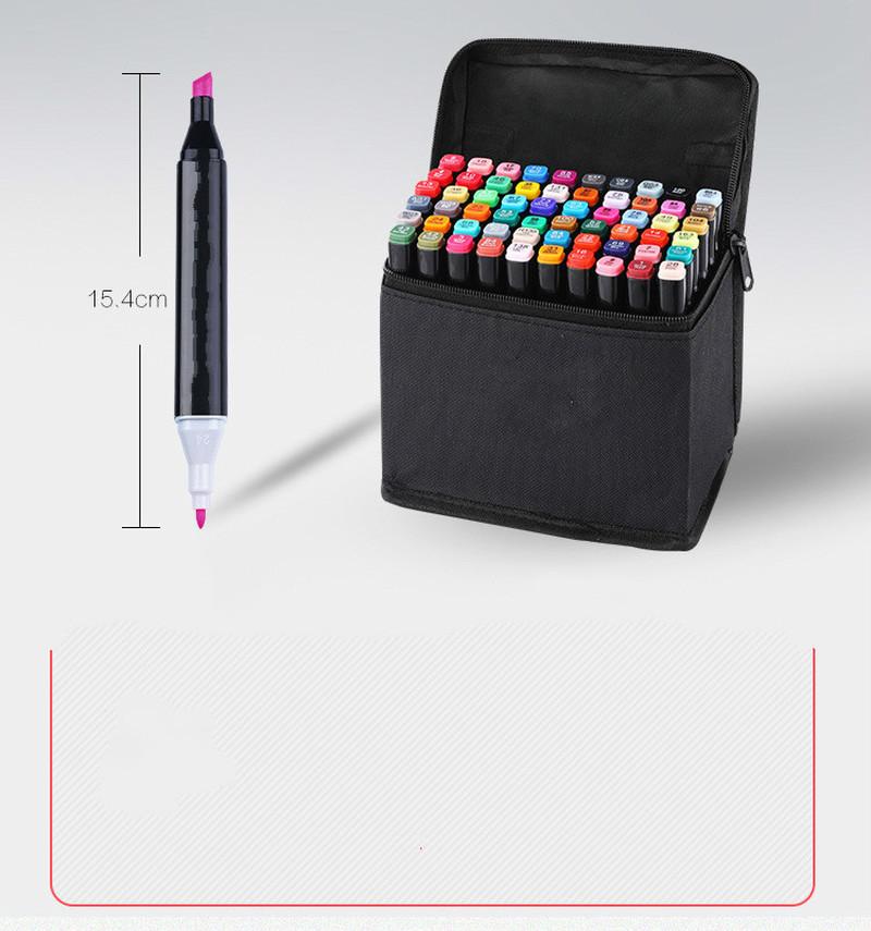 30/40/60/80 Color Markers Manga Drawing Markers Pen Based Sketch Felt-Tip Oily Twin Brush Pen Art Supplies